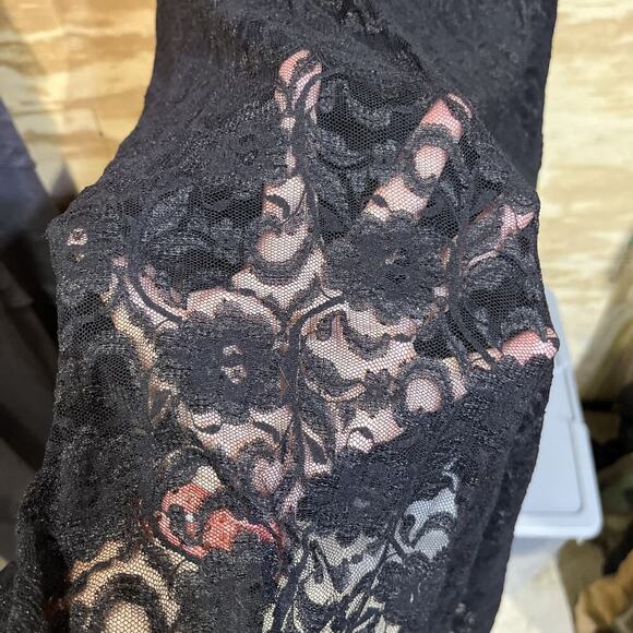 Vintage Mariage Lace Hi Low Maxi Dress Size 6 Black Lace Bohemian Whimsigoth - Picture 4 of 15